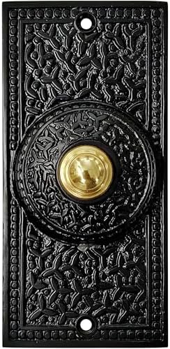 A29 Cast Iron Doorbell Button - Antique Black Finish