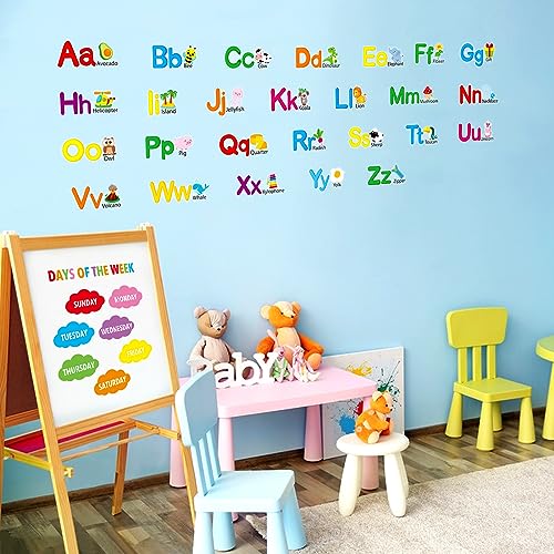 Omlisca Alphabet Numbers Wall Decals 12 Sheets Educational Stickers