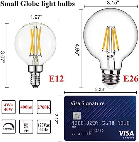 Arberlic G165 4W Dimmable LED Candelabra Bulb Pack of 6