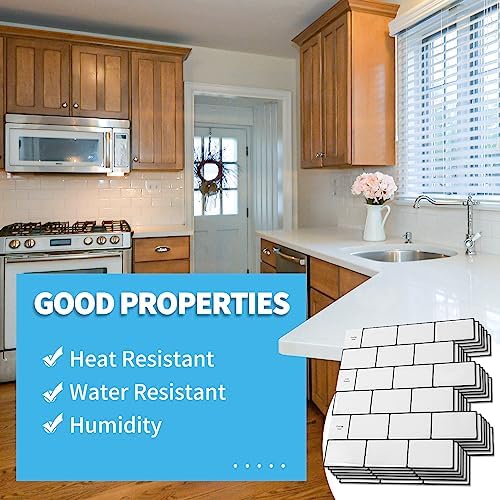 Art3d 10-Sheet White-Black Backsplash Tile for Kitchen and Bathroom