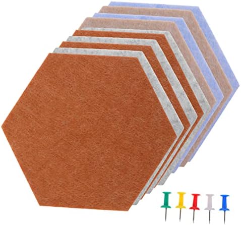 Amosfun 10pcs Hexagon Felt Bulletin Board Wall Decor