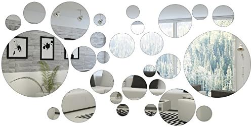 Shappy 32 Pcs Acrylic Mirror Wall Stickers