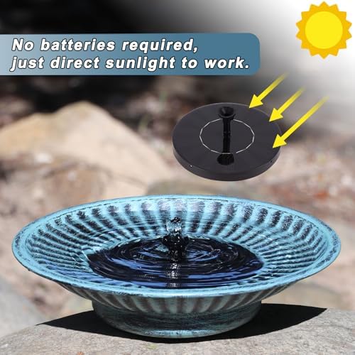 123 Inch Solar Fountain Bird Bath Blue