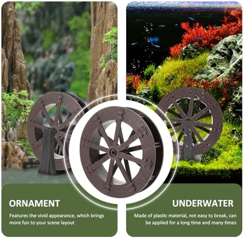 VOSAREA Water Wheel Fountain Decor for Fish Tank