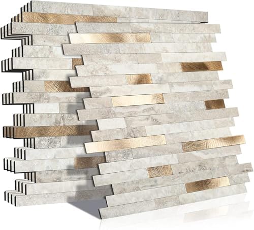 KASARO 10-Sheet Peel and Stick Marble Tiles for Kitchen and Bathroom
