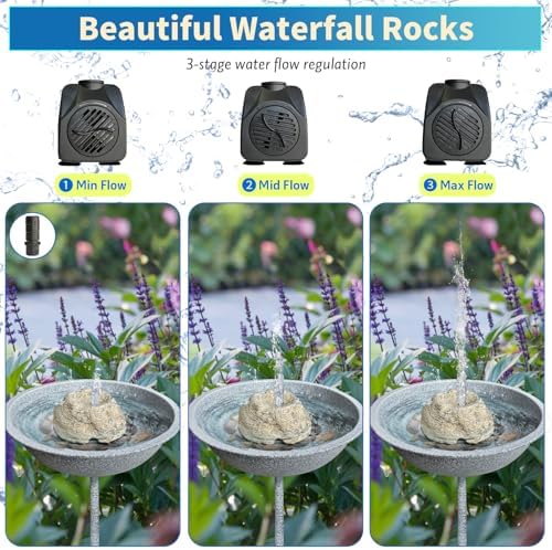 SAC SMARTEN ARTS Bird Bath Fountain with 75W Pump