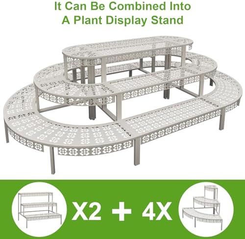 3 Tier Plant Stand with Corner Design and Metal Frame