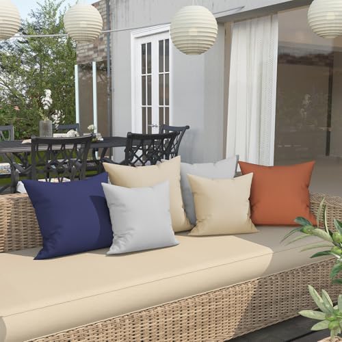 Metliv 20x20 Inch Outdoor Pillow Covers Set of 2 Gray