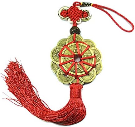 Chinese Feng Shui Ten Emperor Money Coins with Red Tassels
