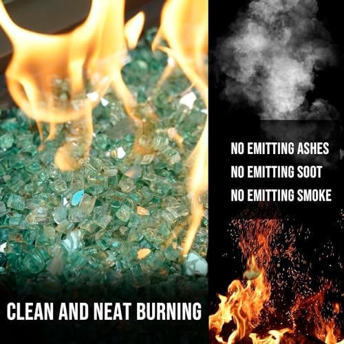 Skyflame 10-Pound Fire Glass with Light Green Reflective Finish