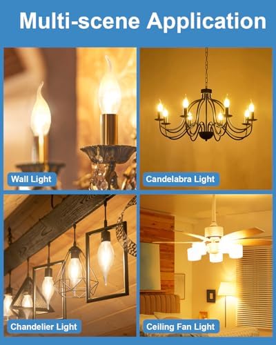 SerBion E12 B10 Clear Candle Bulb 40W Warm White 2700K 12-Pack