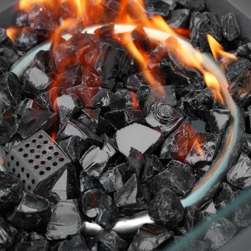 Mr Fireglass High Luster Black Fire Glass 10 Pounds