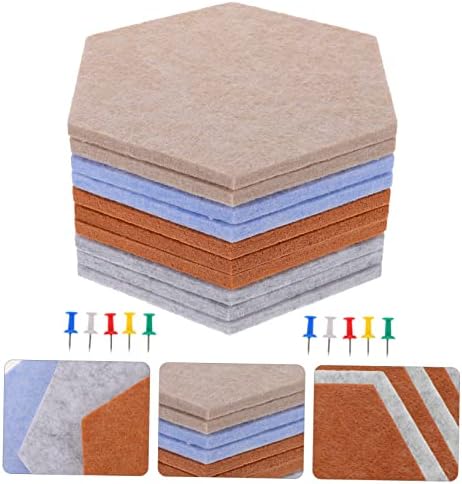 Amosfun 10pcs Hexagon Felt Bulletin Board Wall Decor