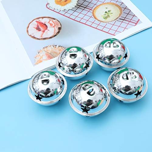 20pcs Silver Glitter Jingle Bells for Christmas Tree Decor