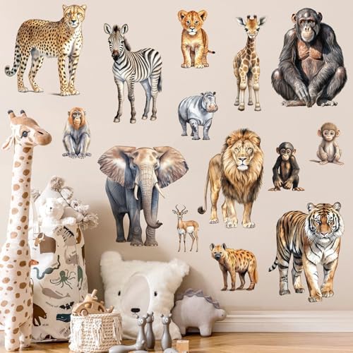 AM AMAONM Removable 3D Nature Jungle Animal Wall Decals