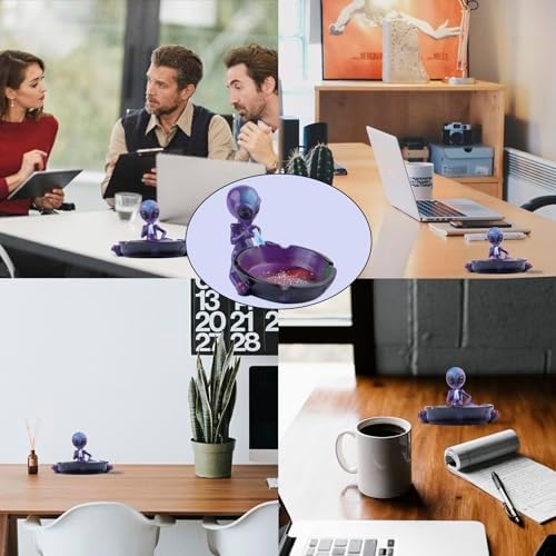 Alien Fantasy Ashtray for Cigarettes Purple