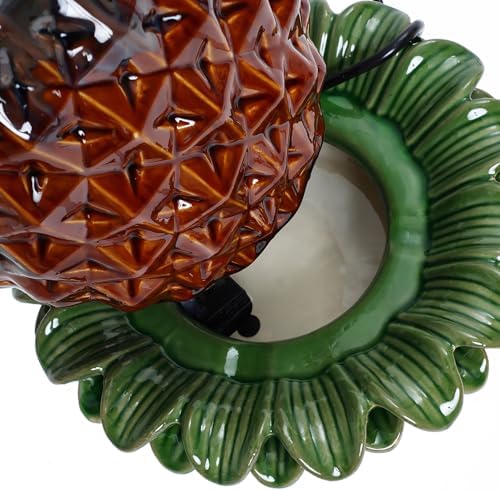 LuxenHome Tabletop Water Fountain 17 Inch Pineapple