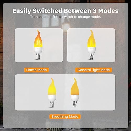 Hompavo Upgraded LED Flame Light Bulbs 6 Pack
