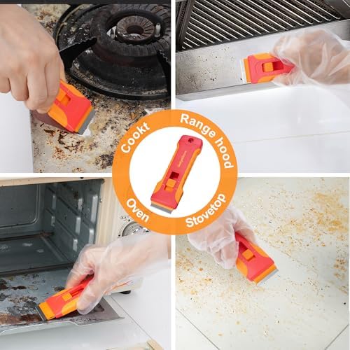 Upgraded Razor Blade Scraper with 10 Blades and 3 Wire Brushes
