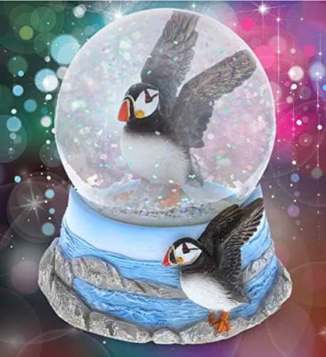 CoTa Global Puffin Snow Globe - Sparkly Glitter Water Globe Figurine
