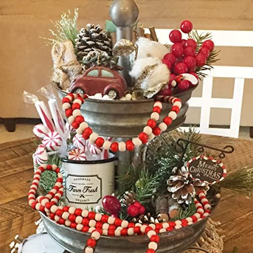 16 Feet Wood Beads Garland with Tassels