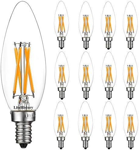 LiteHistory E12 Dimmable 6W LED Bulb 12 Pack