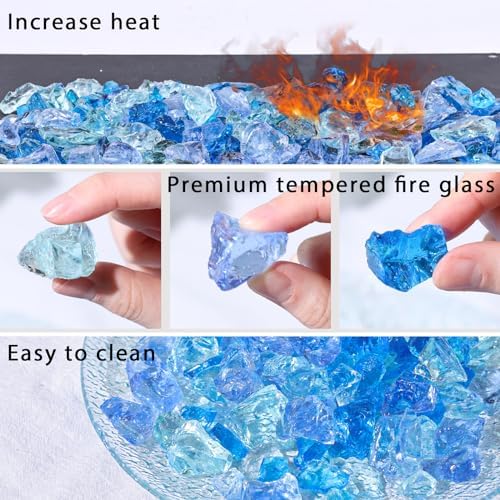 Dome Star 10LB Blue Fire Pit Glass Decor