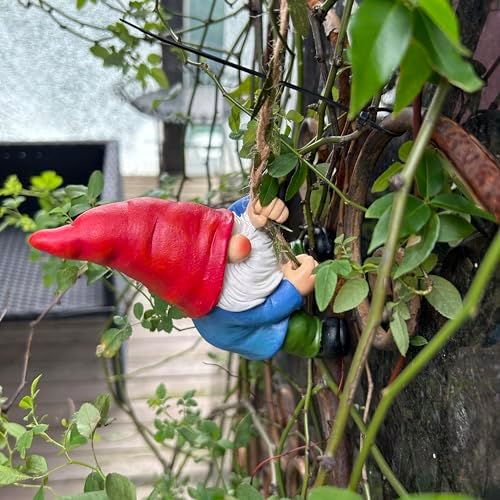 Hanging Gnome Statue for Garden and Home Decor