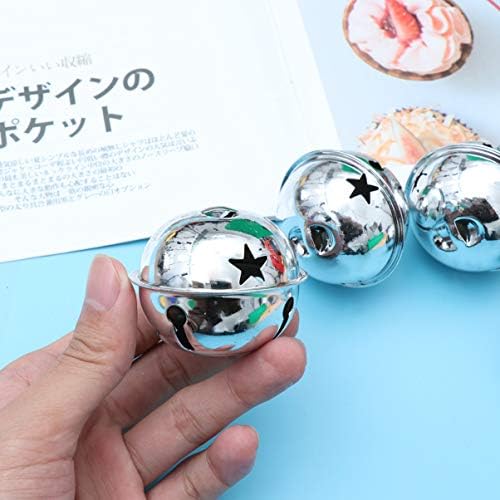 20pcs Silver Glitter Jingle Bells for Christmas Tree Decor