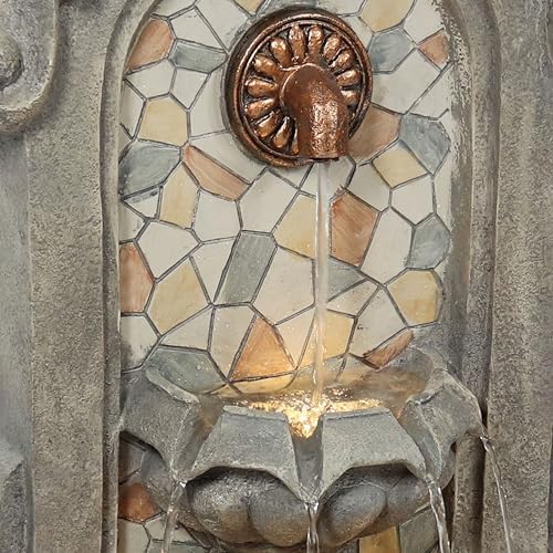 Sunnydaze 27 In Wall Standing Fountain for Outdoor Use