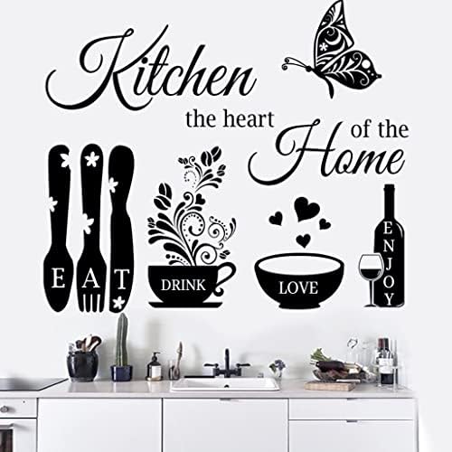 Kitchen Wall Stickers with Heart of the Home Quotes