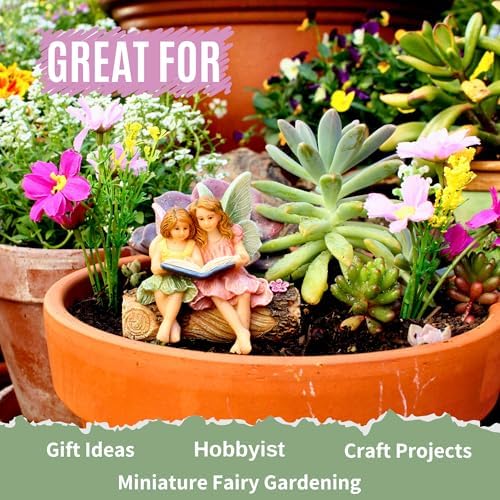 PRETMANNS Fairies for Fairy Garden - 2 Sitting Sisters