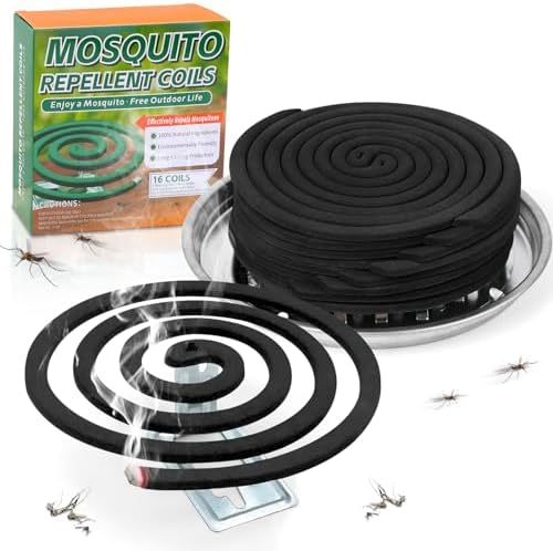 16 Pack Natural Mosquito Coils with Holder and 6 Stands
