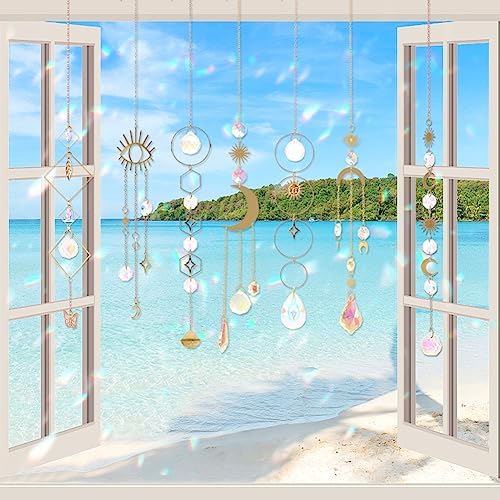 Worgree Sun Catchers 10 Piece Crystal Rainbow Decor Set