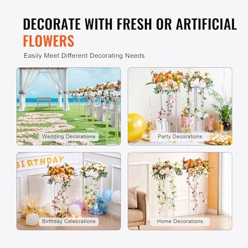 VEVOR 2PCS 315 Inch Wedding Flower Stand with Acrylic Laminate