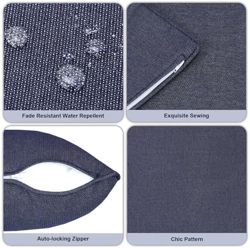 Pcinfuns 20x12 Inch Lumbar Pillows 2 Pack Blue Grey