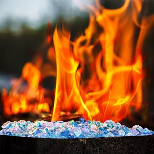 Dome Star 10LB Blue Fire Pit Glass Decor