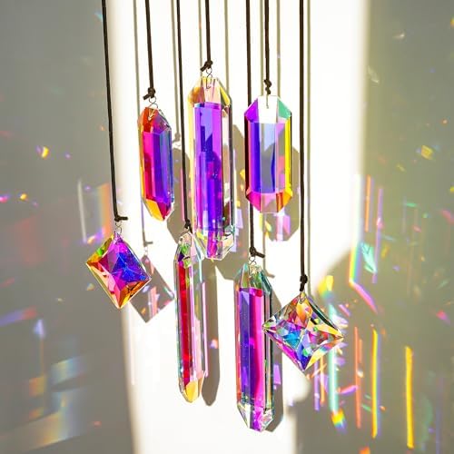 7 Piece Rainbow Crystal Sun Catcher Set