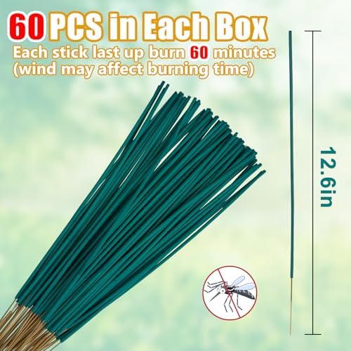 60 Pcs Natural Mosquito Repellent Incense Sticks