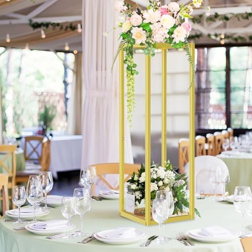 Gold Cylinder Stands for Party 2pcs Wedding Display