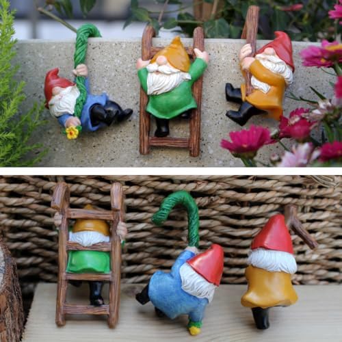 3PCS Climbing Gnome Tree Faces Outdoor Decor