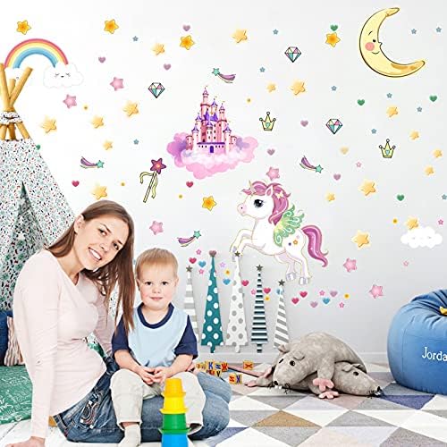 Glow in The Dark Stars and Unicorn Wall Decals 174pcs