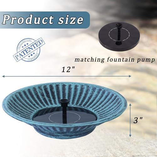 123 Inch Solar Fountain Bird Bath Blue