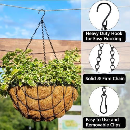 6 Pack 255 Inch Hanging Basket Chain with Hooks