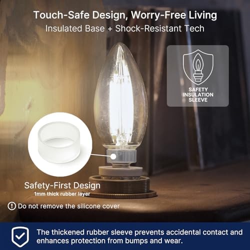FLSNT 100W Equivalent Candelabra LED Bulbs 5000K Daylight Dimmable 6 Pack