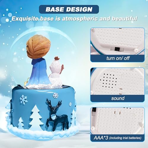 Princess Music Snow Globe with Automatic Snowflakes