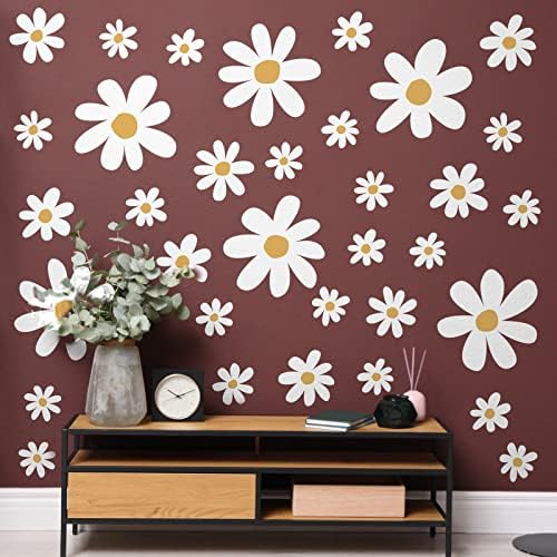 TaoBary 12 Sheets Daisy Wall Decal for Home Decor
