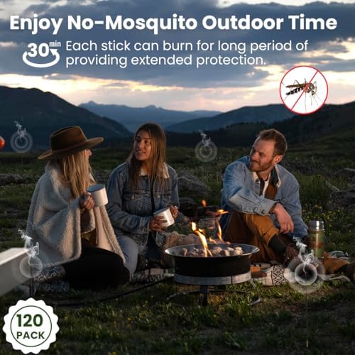 120 Pack Mosquito Repellent Sticks Deet Free Natural Citronella