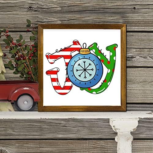 Christmas Joy Ball Framed Wooden Welcome Sign