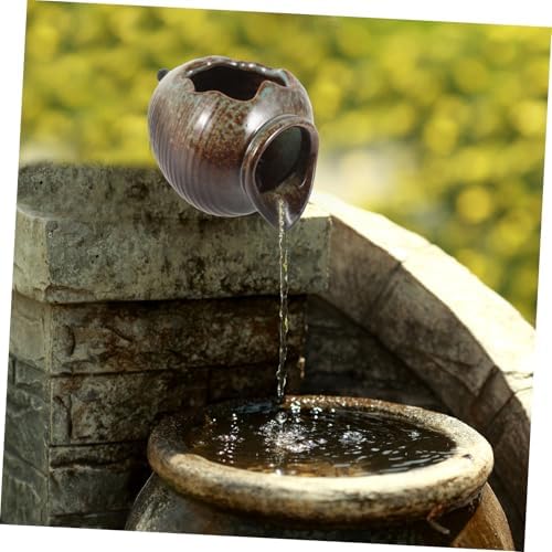 Ceramic Outdoor Fountain with Built-In Filtration System